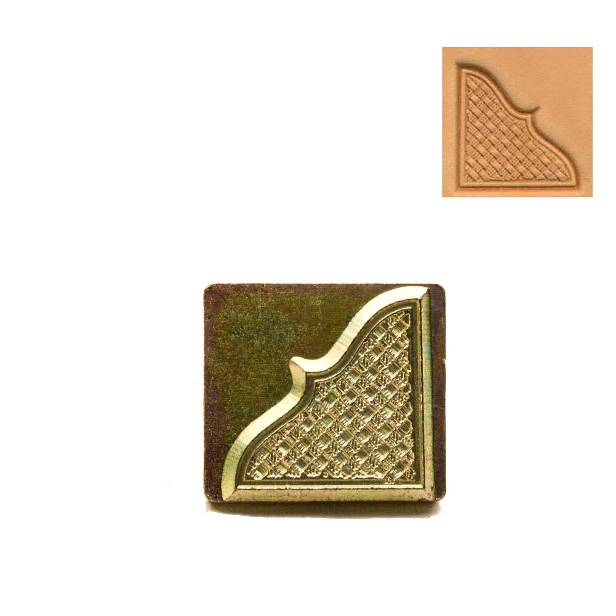 Basketweave Corner 3D Embossing Stamp