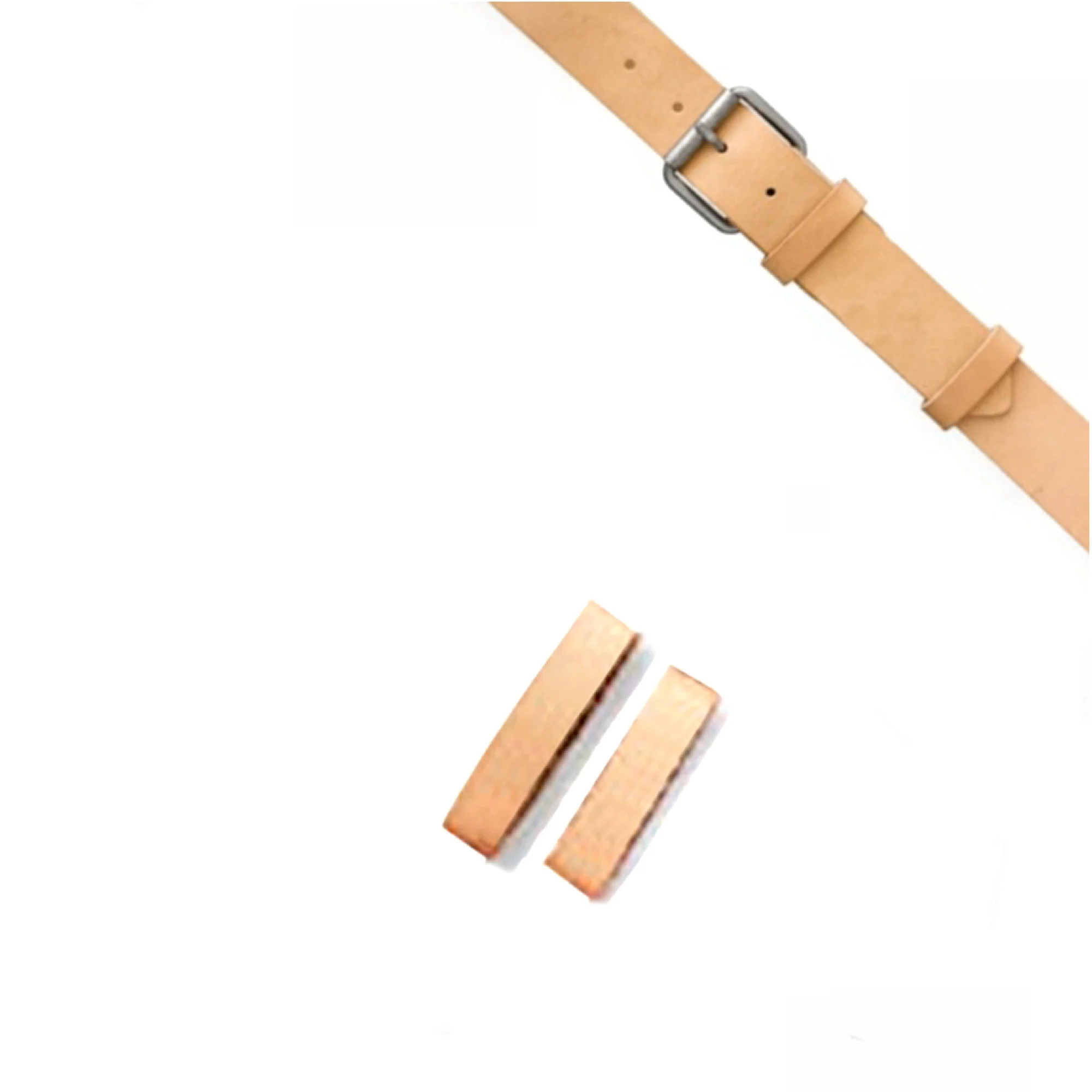 Natural Veg Tan Leather Strap or Belt Keepers - Image 4