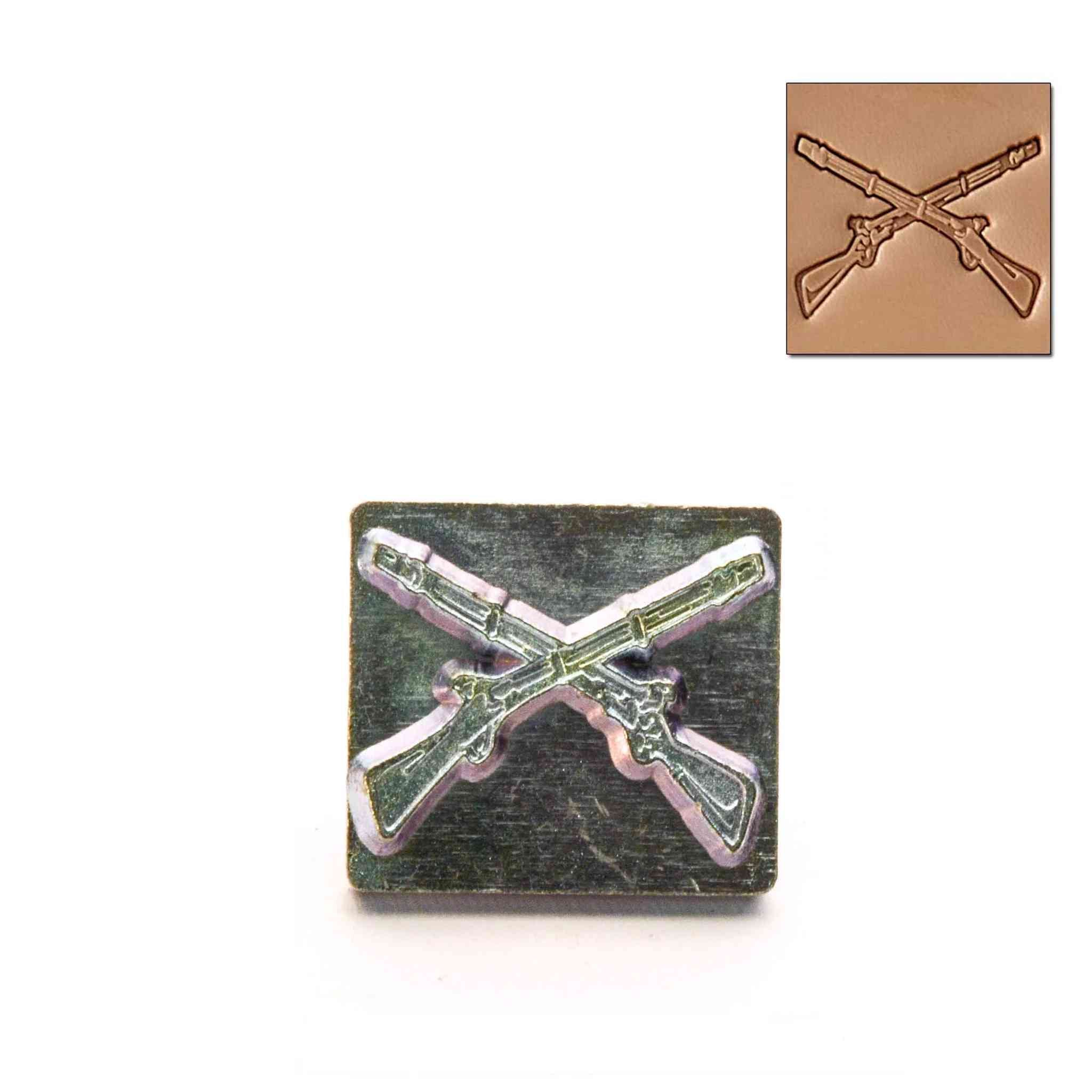 Crossed Rifles 3D Embossing Stamp