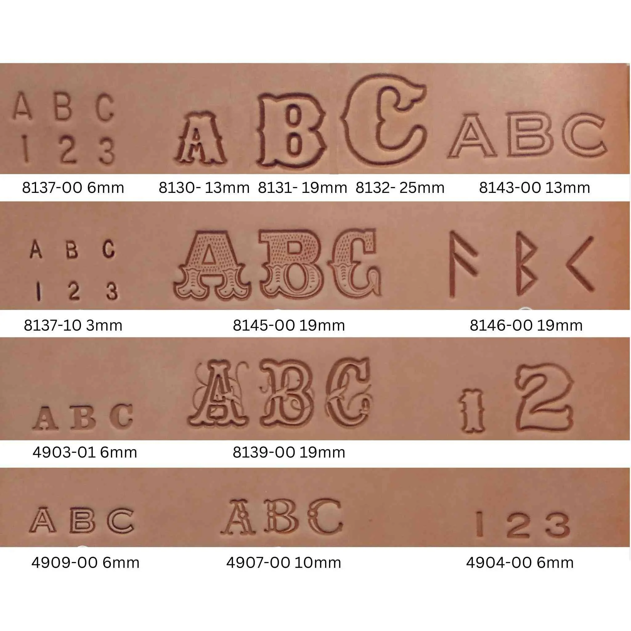 1/2" Open Face Alphabet Stamp Set - Image 4